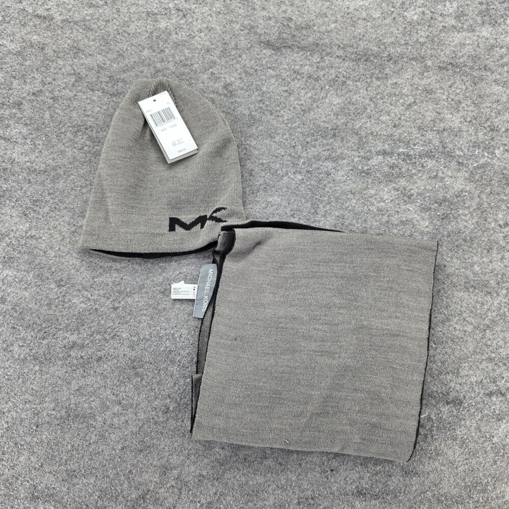 Michael Kors Scarf and Hat Set Womens One Size Gray